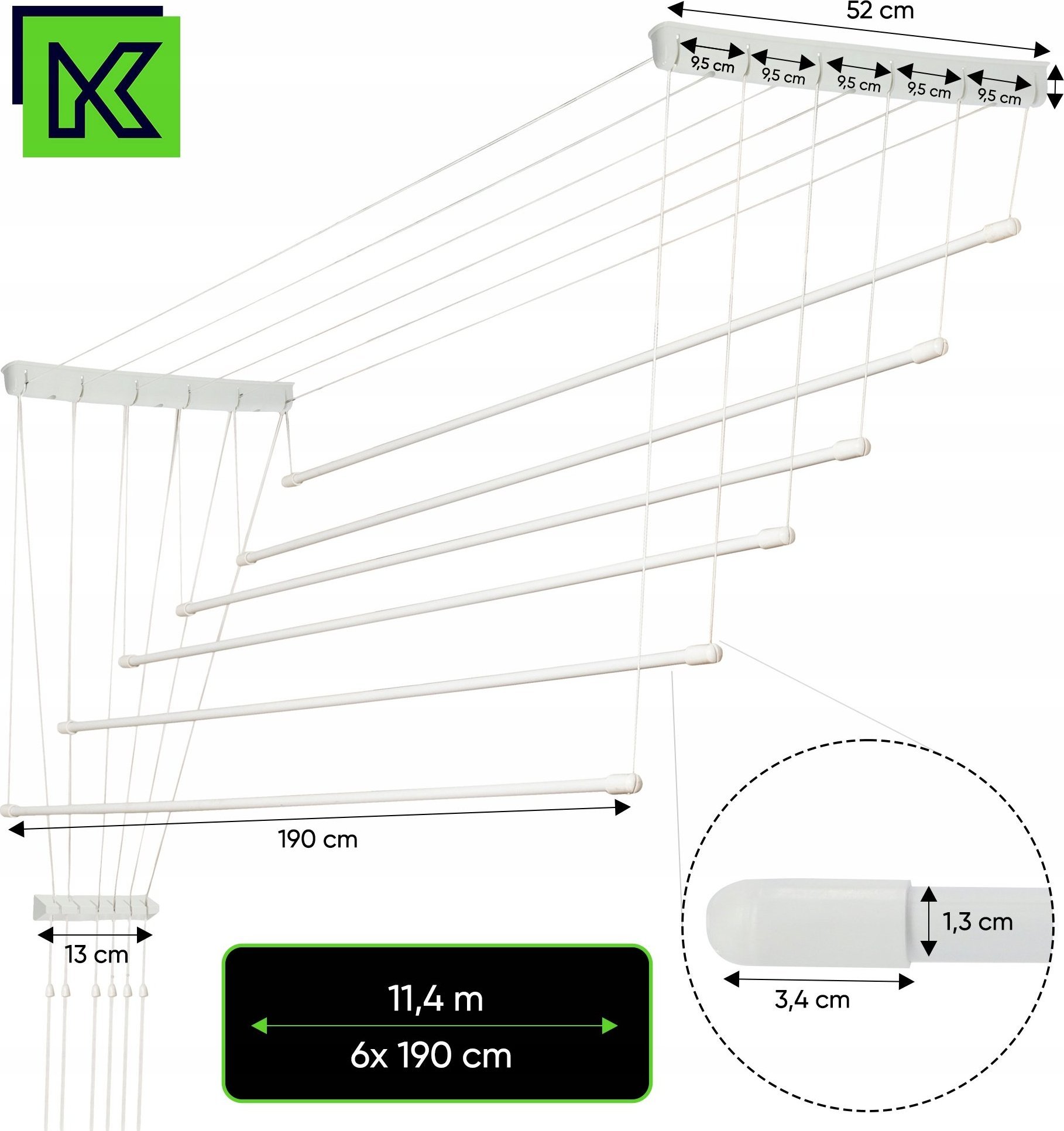 фото Стельова сушилка для білизни Kadax Torp 190