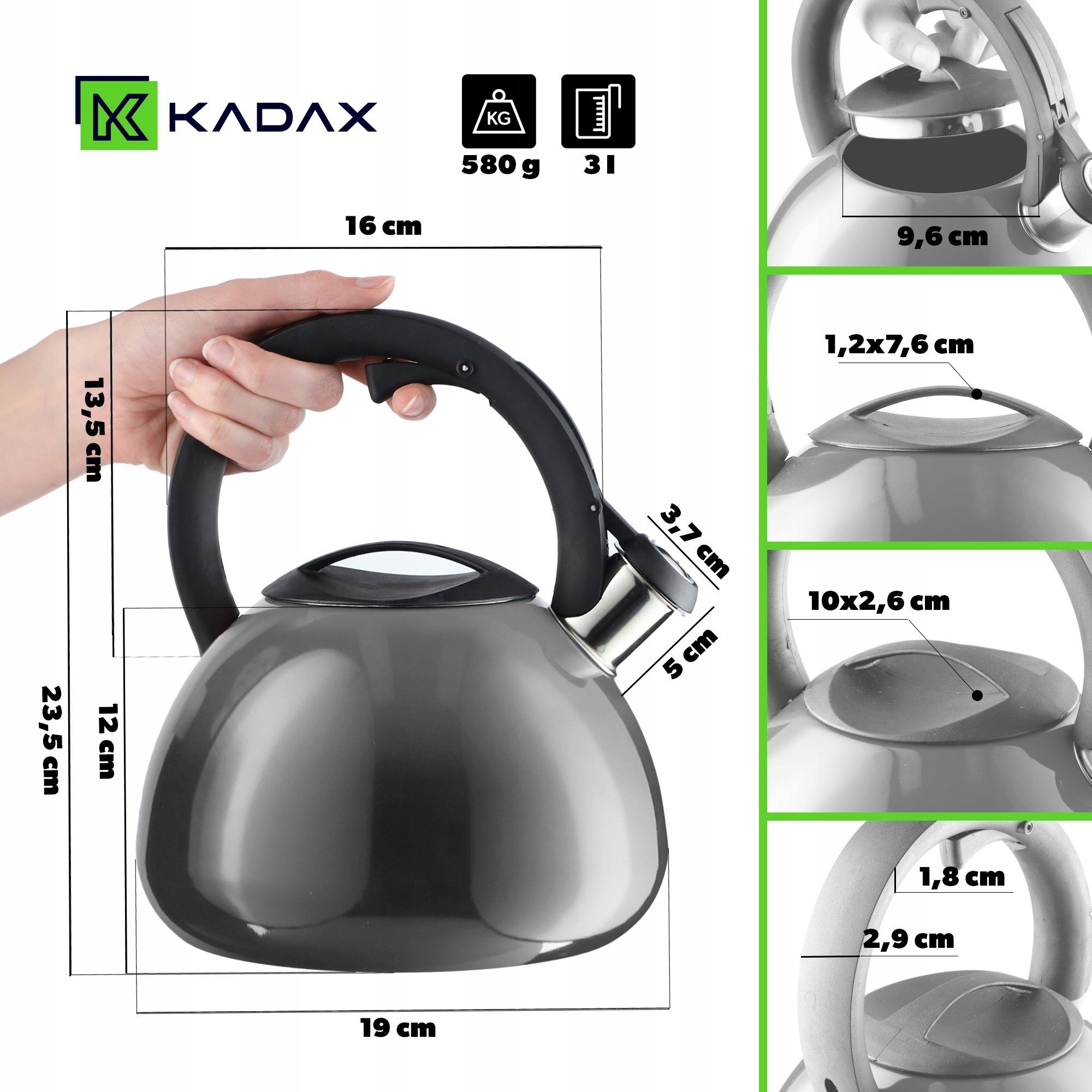 фото Чайник Kadax Mores Gray
