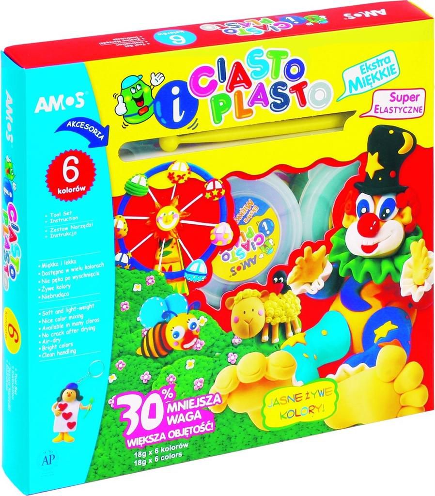 Amos Ciastoplasto 6 kolorĂłw + akcesoria