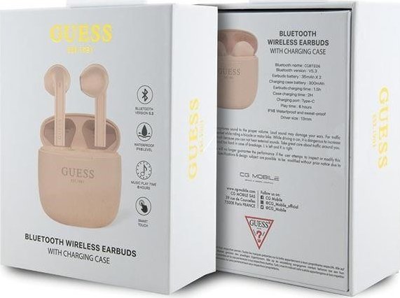 фото Навушники TWS Guess Classic EST Logo Pink (GUTWST26PSP)