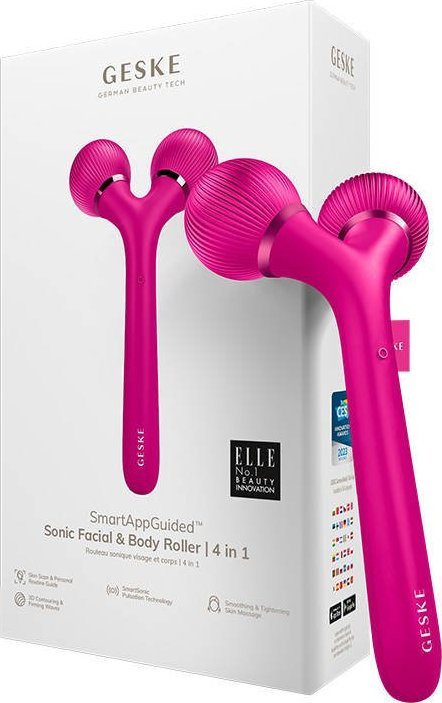 фото Прилад для догляду за обличчям і тілом Geske Sonic Facial & Body Roller 4 in 1 Magenta (GK000041MG01)