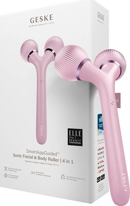 фото Прилад для догляду за обличчям і тілом Geske Sonic Facial & Body Roller 4 in 1 Pink (GK000041PK01)
