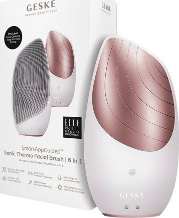 фото Звукова термощітка для обличчя Geske Sonic Thermo Facial Brush 6 in 1 Starlight (GK000007SL01)