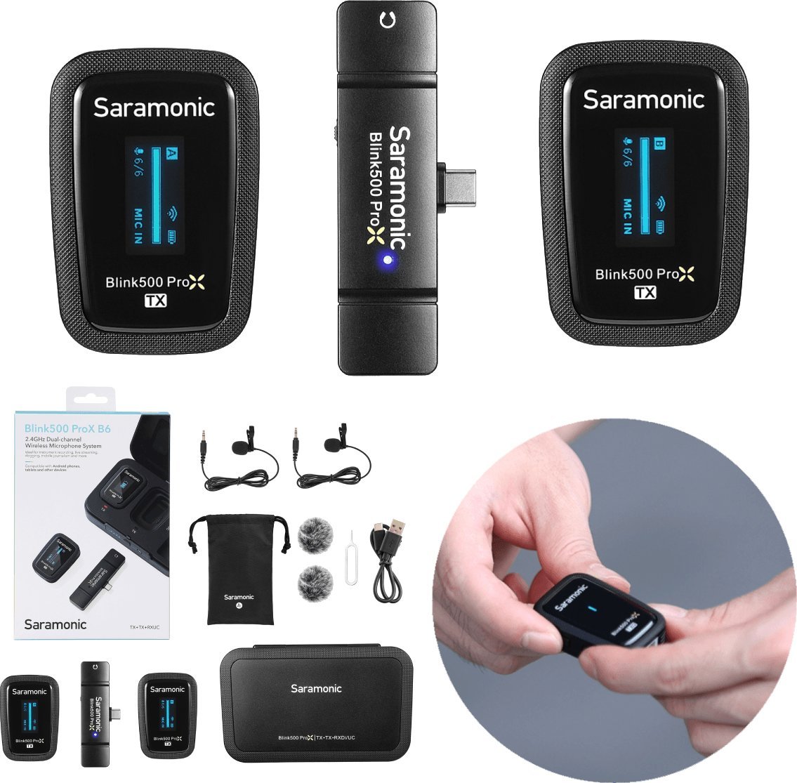 фото Мікрофонна радіосистема для смартфона Saramonic BLINK 500 ProX B6