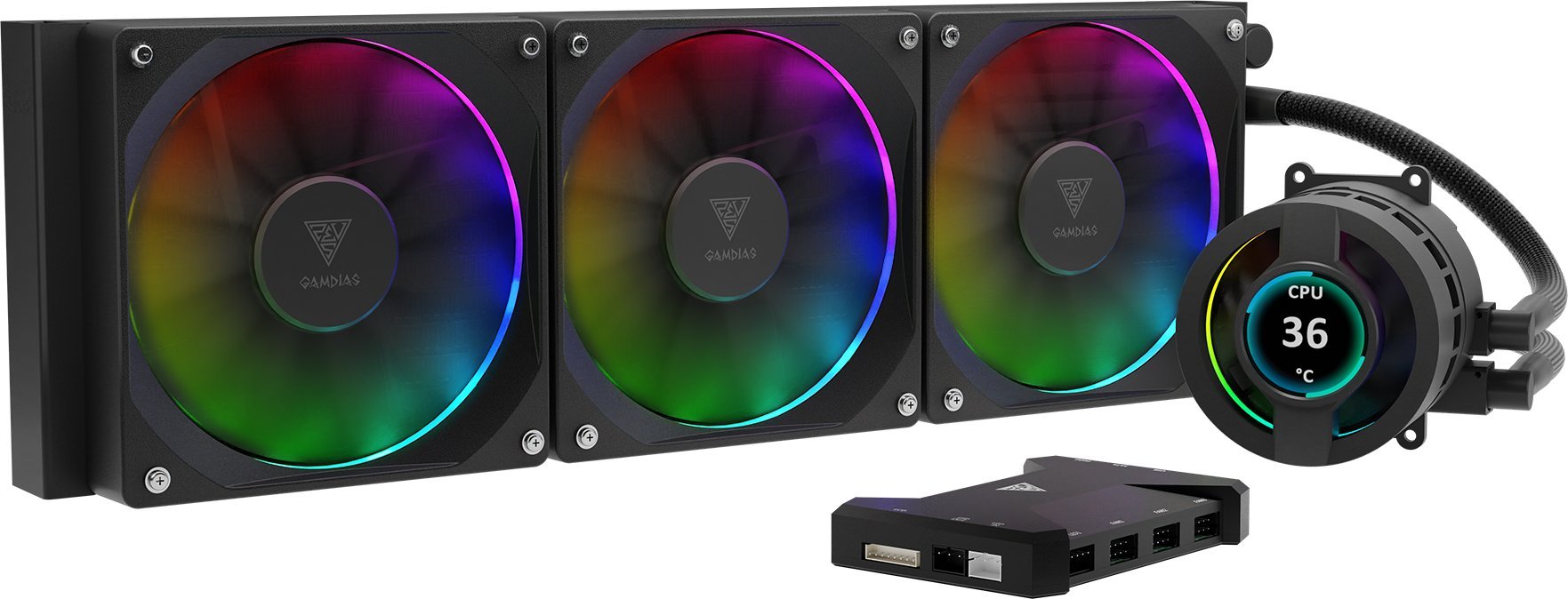 фото Водяне охолодження Gamdias Chione P3-360U Black (16321-02000-00000-G)