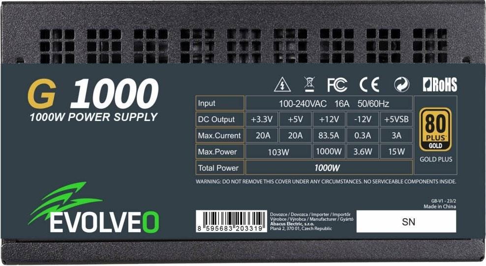 фото Блок живлення Evolveo G1000 1000W (EG1000R)