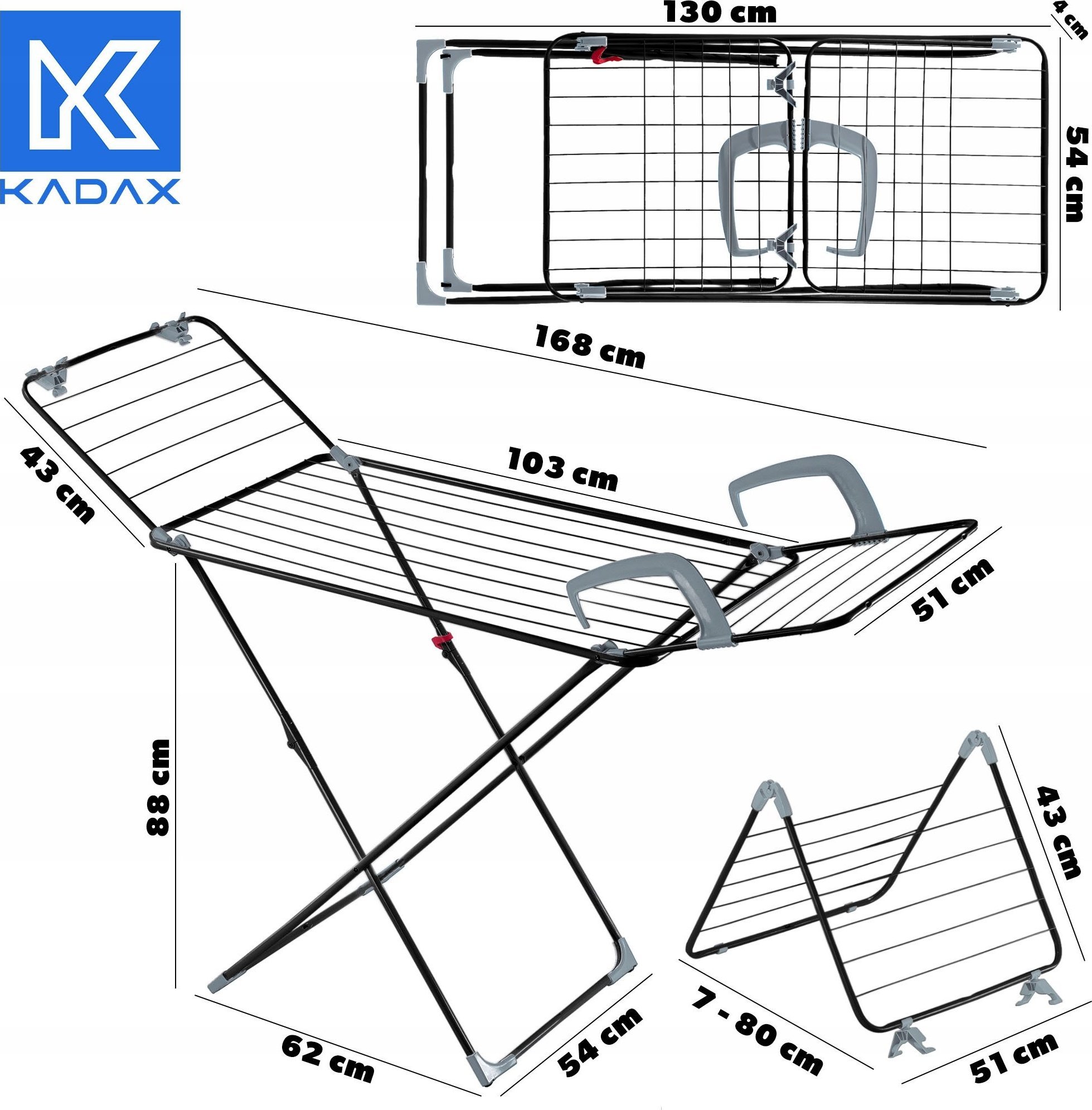 фото Підлогова сушилка для білизни Kadax Sava 3W1
