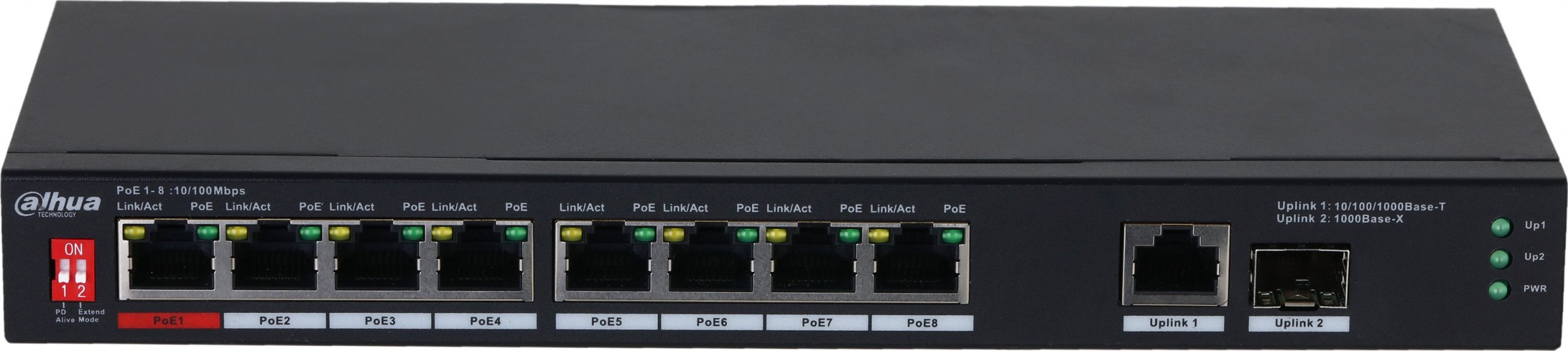 фото Комутатор некерований Dahua Technology DH-PFS3110-8ET1GT1GF-96S