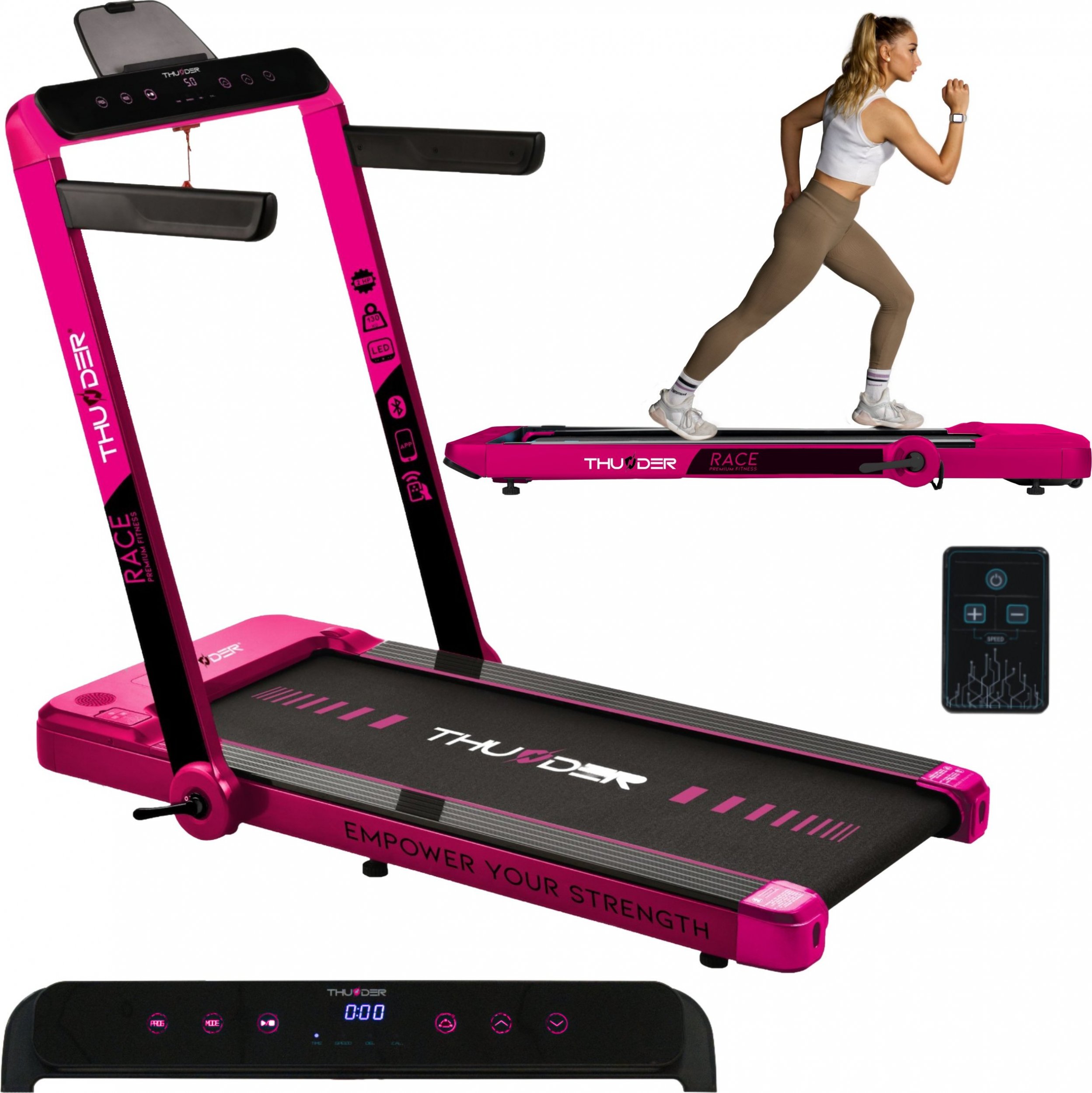 фото Бігова доріжка електрична Thunder Race Pink