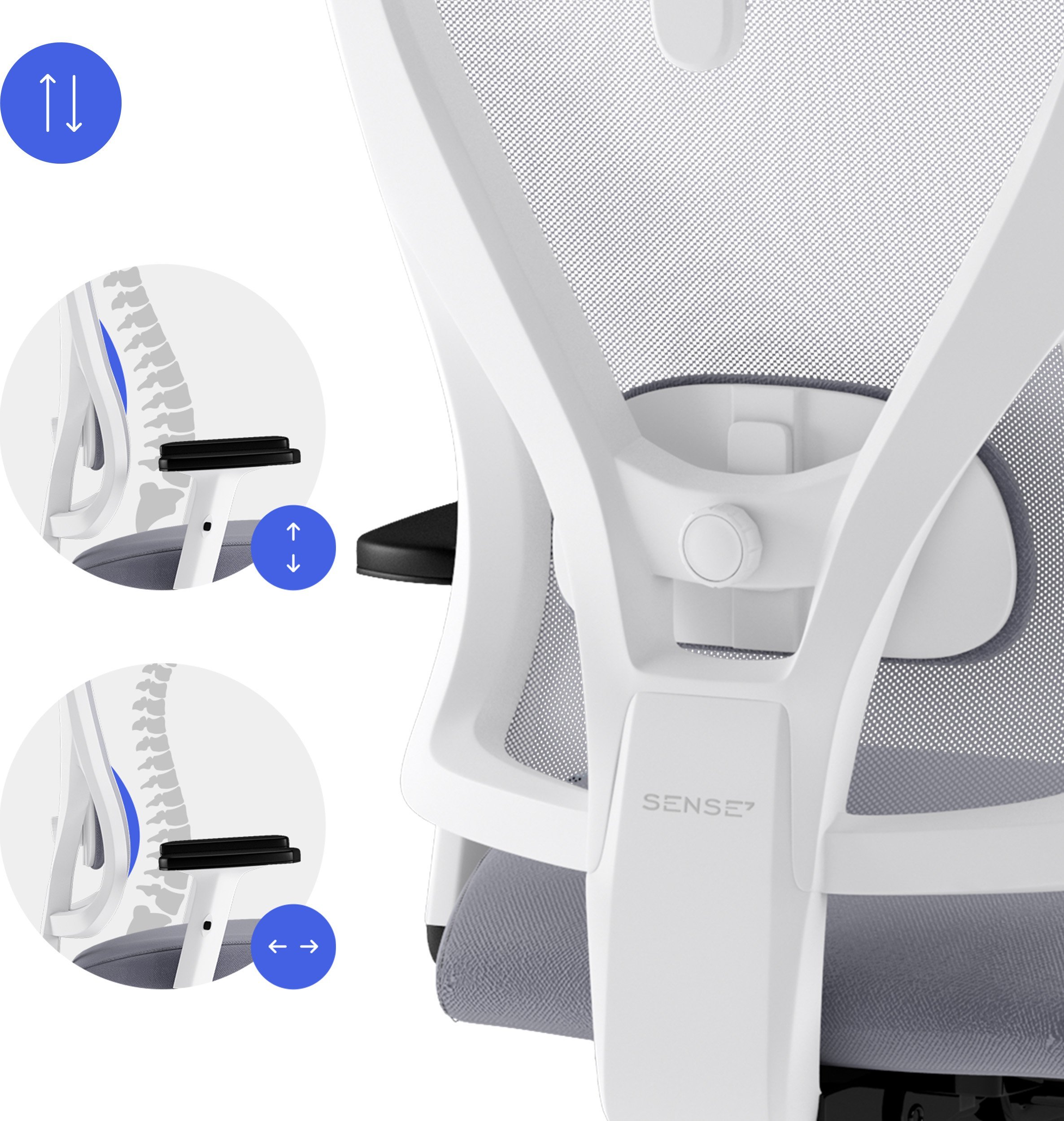 фото Офісне крісло Sense7 Tone White/Grey