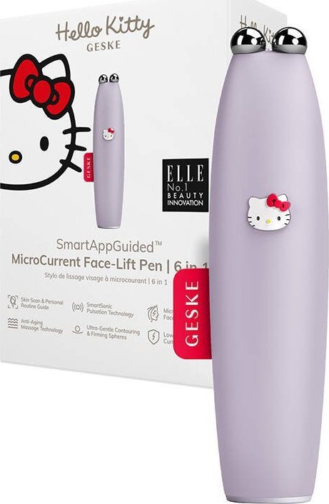 фото Мікрострумовий масажер Geske MicroCurrent Face-Lift Pen 6 in 1 by Hello Kitty Purple (HK000014PU01)