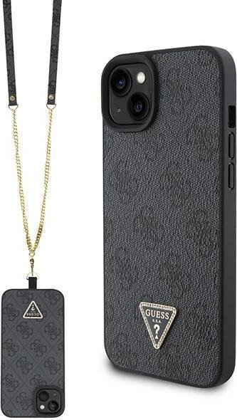 Guess Guess GUHCP15SP4TDSCPK iPhone 15 6.1" czarny/black hardcase Crossbody 4G Metal Logo