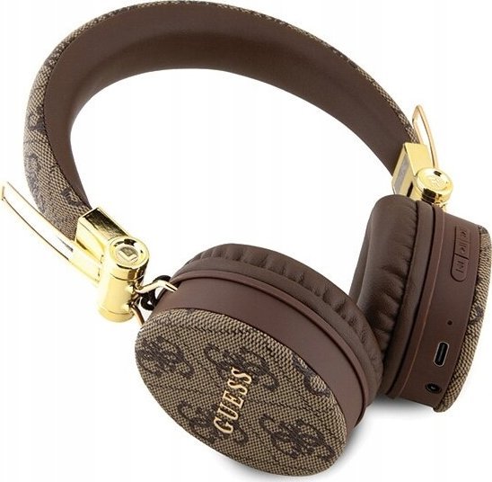 фото Навушники з мікрофоном Guess 4G Metal Logo Brown (GUBH704GEMW)