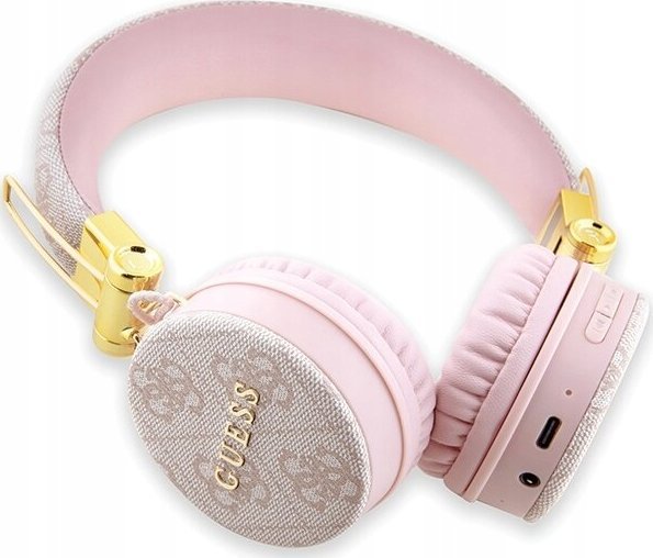 фото Навушники з мікрофоном Guess 4G Metal Logo Pink (GUBH704GEMP)