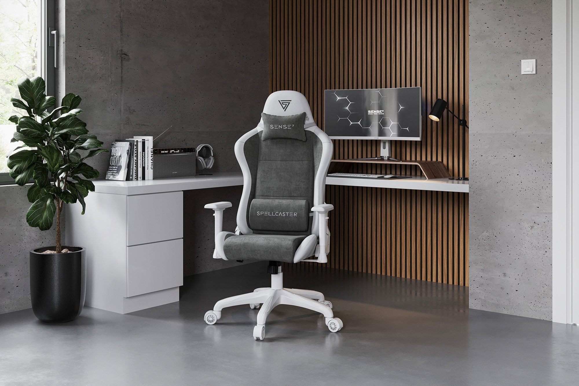 фото Комп'ютерне крісло для геймера Sense7 Spellcaster Fuku White/Gray