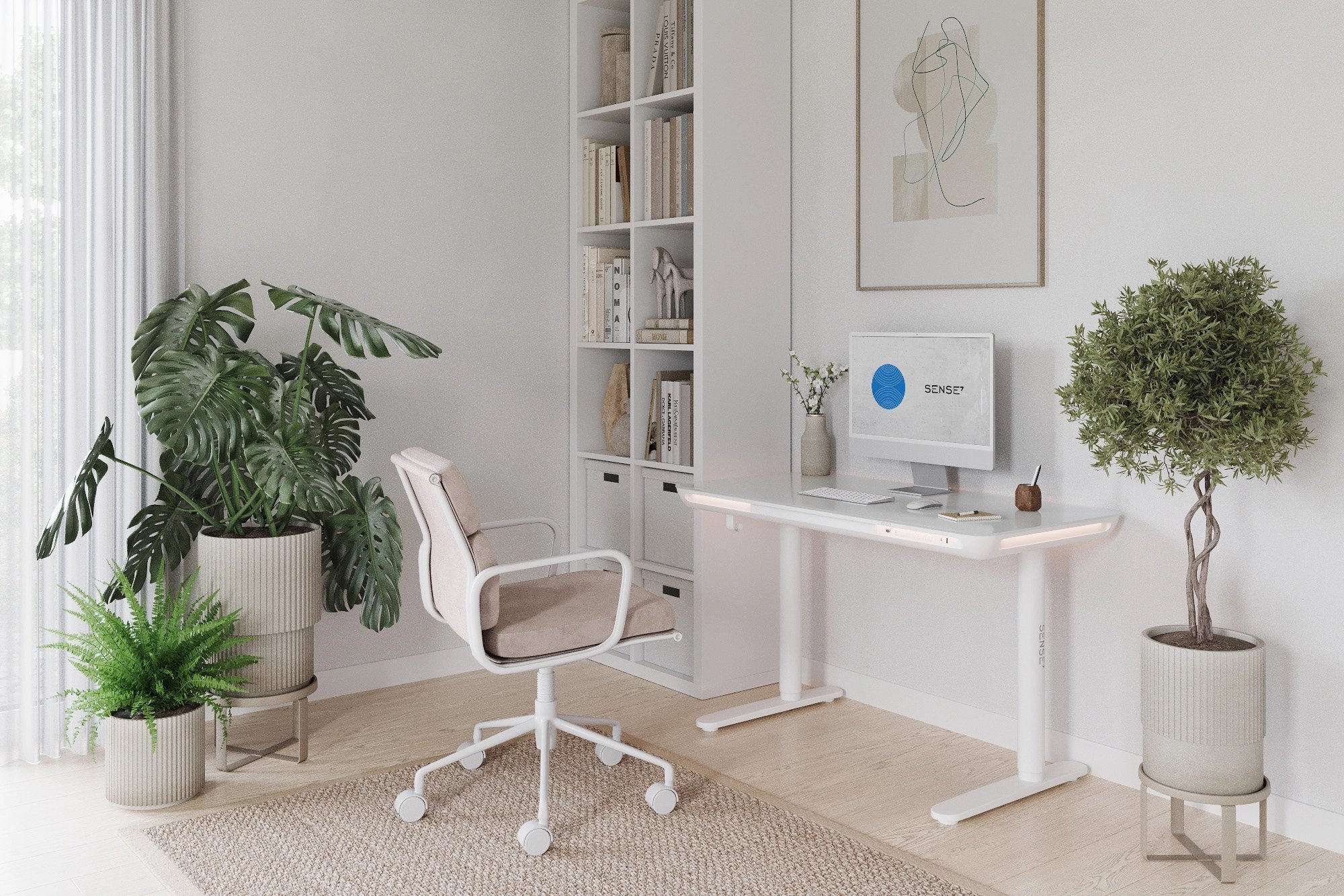 фото Геймерський ігровий стіл Sense7 Nomo White