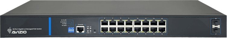 фото Комутатор керований 2 рівня Avizio AV-SM16GP2F