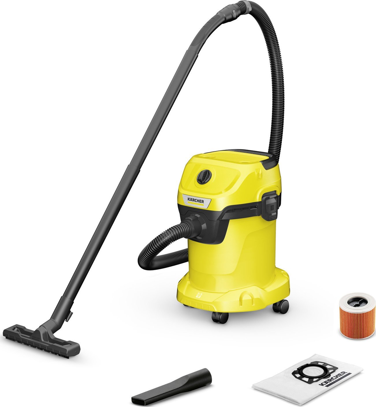 Aspiratoare - Aspirator umed-uscat KARCHER WD 3 1.628-127.0, 1000 W, capacitate 17 l, Galben pukika.ro