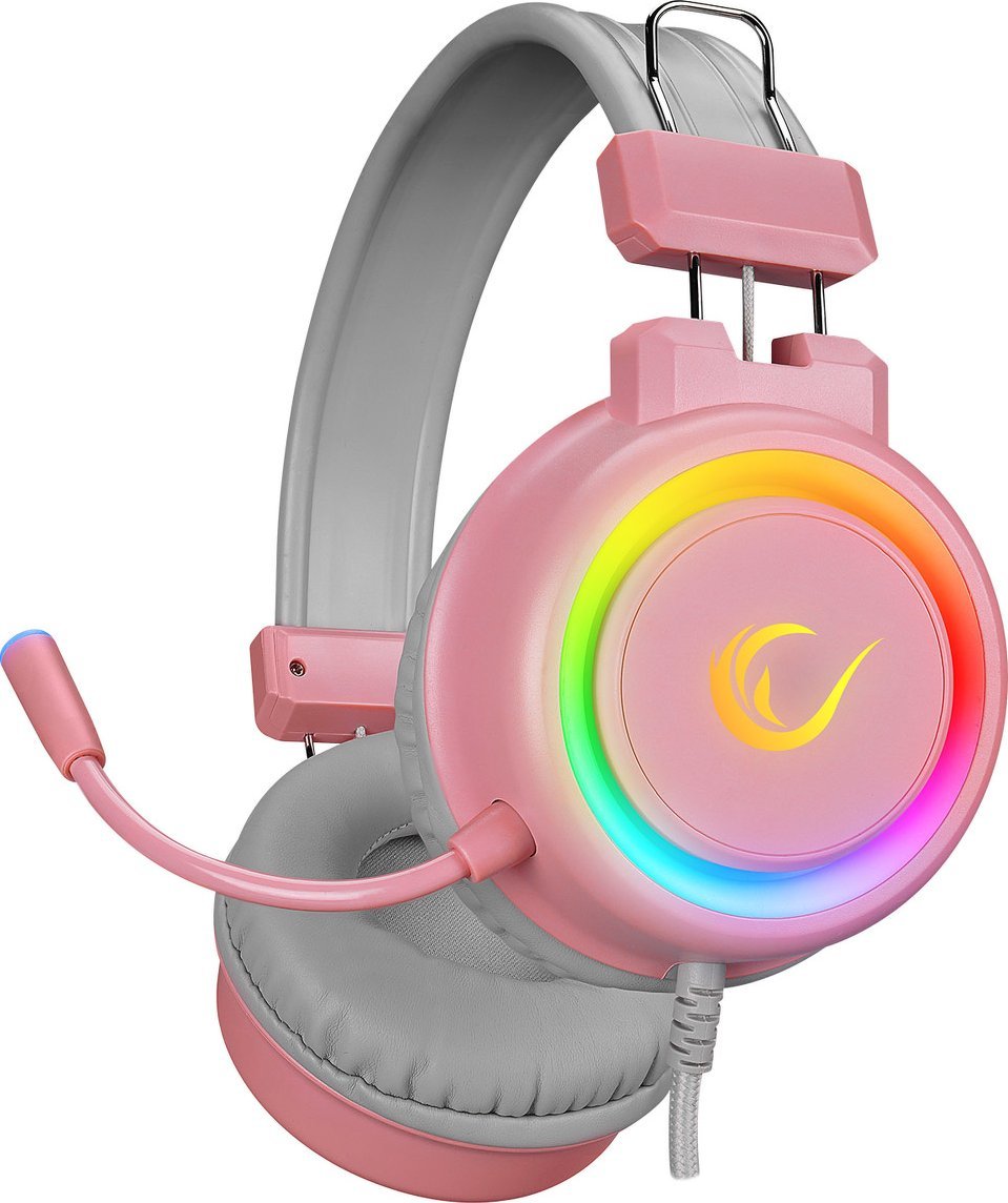фото Навушники з мікрофоном Rampage Alquist RGB Pink (SN-R10)