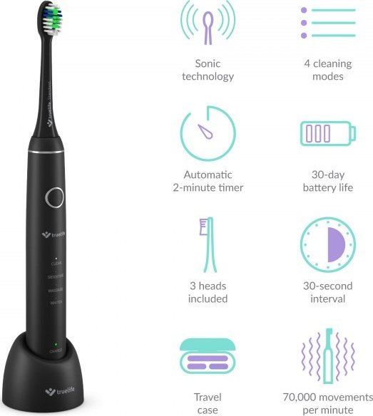 фото Електрична зубна щітка TrueLife SonicBrush Compact Black