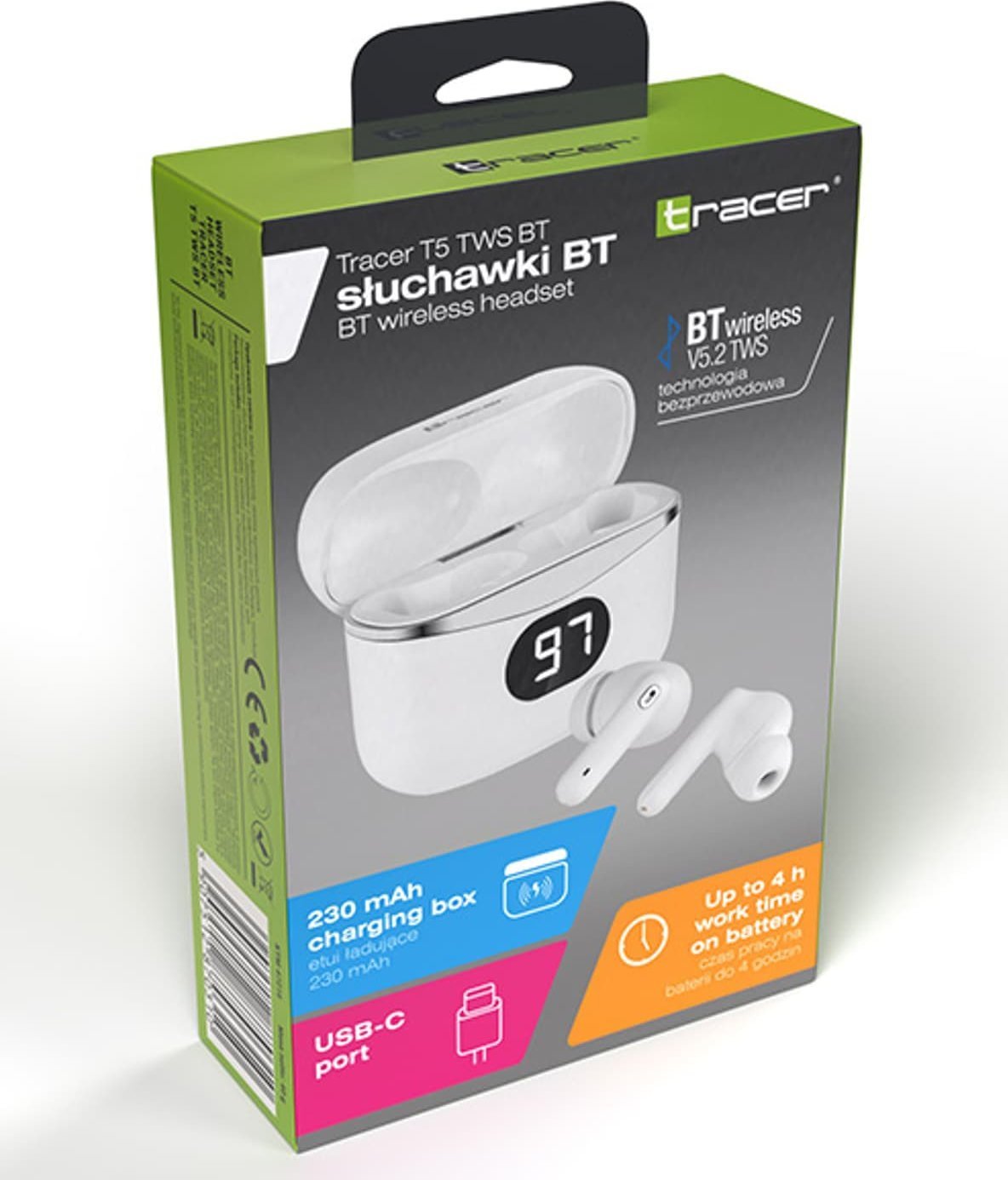 фото Навушники TWS Tracer T5 White