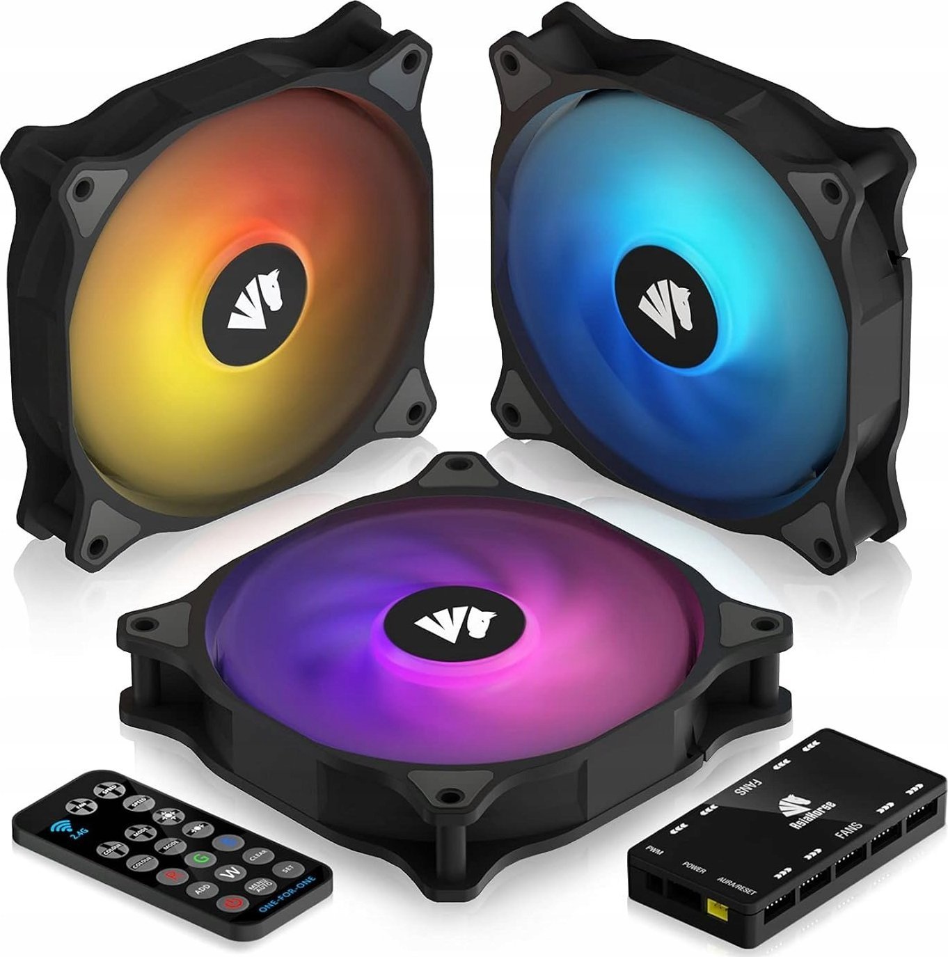 фото Вентилятор AsiaHorse WD-001 ARGB Black 3-pack