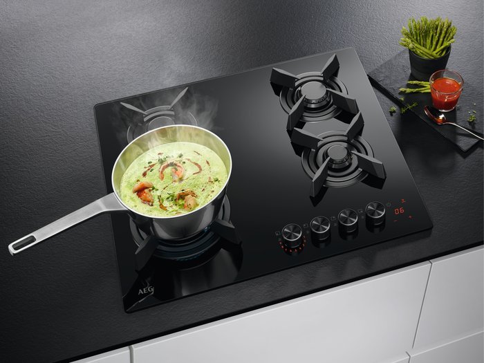 фото Газова варильна поверхня AEG HKB64453NB