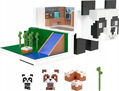 Figurka Mattel Zestaw figurek Minecraft Domek zabaw pandy + 2 figurki