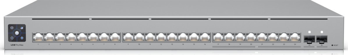 Switch Ubiquiti Ubiquiti Switch UniFi 16xRJ45 GBit/8xRJ45 2.5G/2xSFP+ Managed Max 19" Rack-Mountable, 1,3" Touchscreen