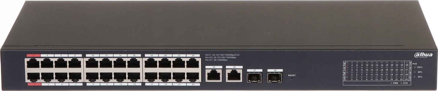 фото Комутатор керований 2 рівня Dahua Technology DH-CS4228-24GT-240
