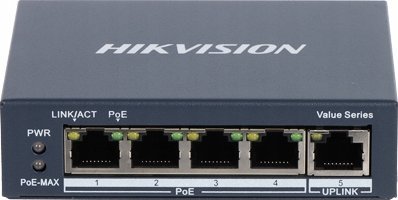 фото Комутатор некерований Hikvision DS-3E0505P-E/M