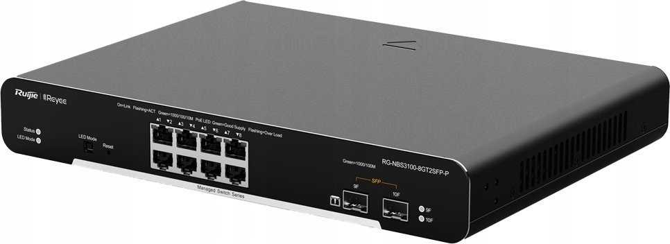 фото Комутатор керований 2 рівня Ruijie RG-NBS3100-8GT2SFP-P
