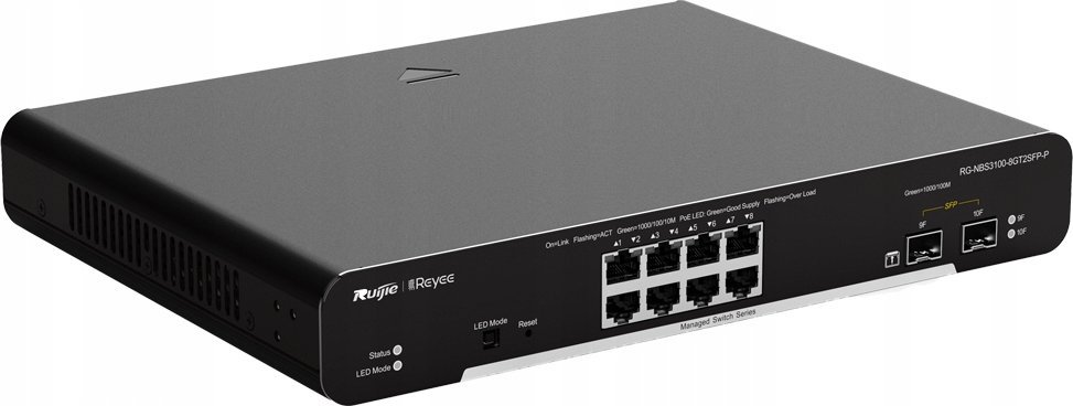 фото Комутатор керований 2 рівня Ruijie RG-NBS3100-8GT2SFP-P