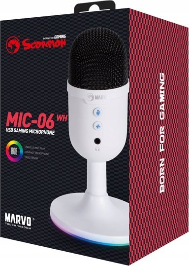 фото Мікрофон для ПК/ для стрімінгу, подкастів Marvo MIC-06 Чорний