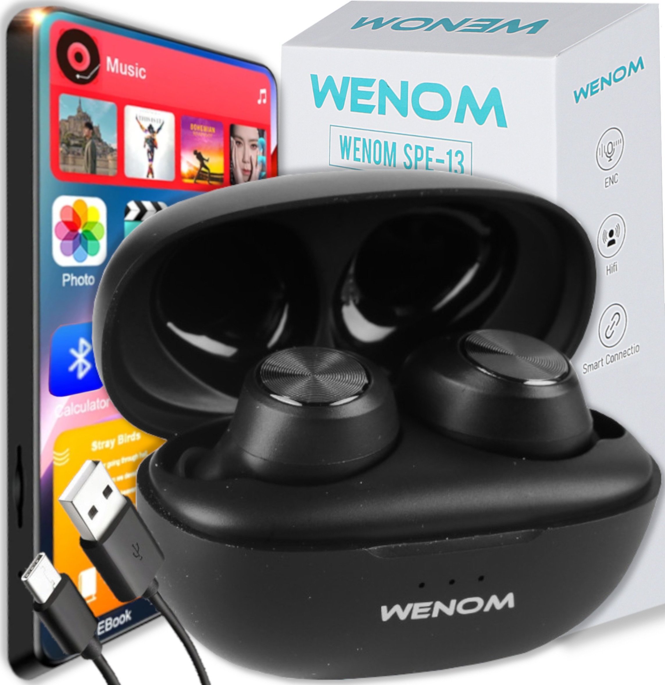 фото Навушники TWS Wenom SPE 13 Black
