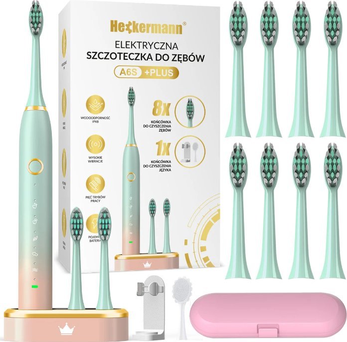 фото Електрична зубна щітка Heckermann A6S Plus Green