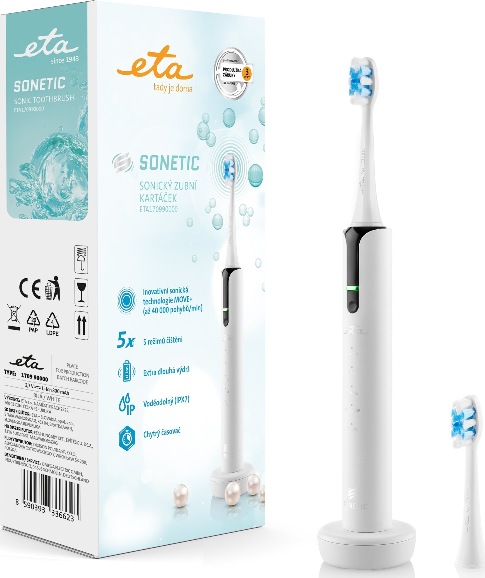 фото Електрична зубна щітка Eta Sonetic II 1709 900010 White