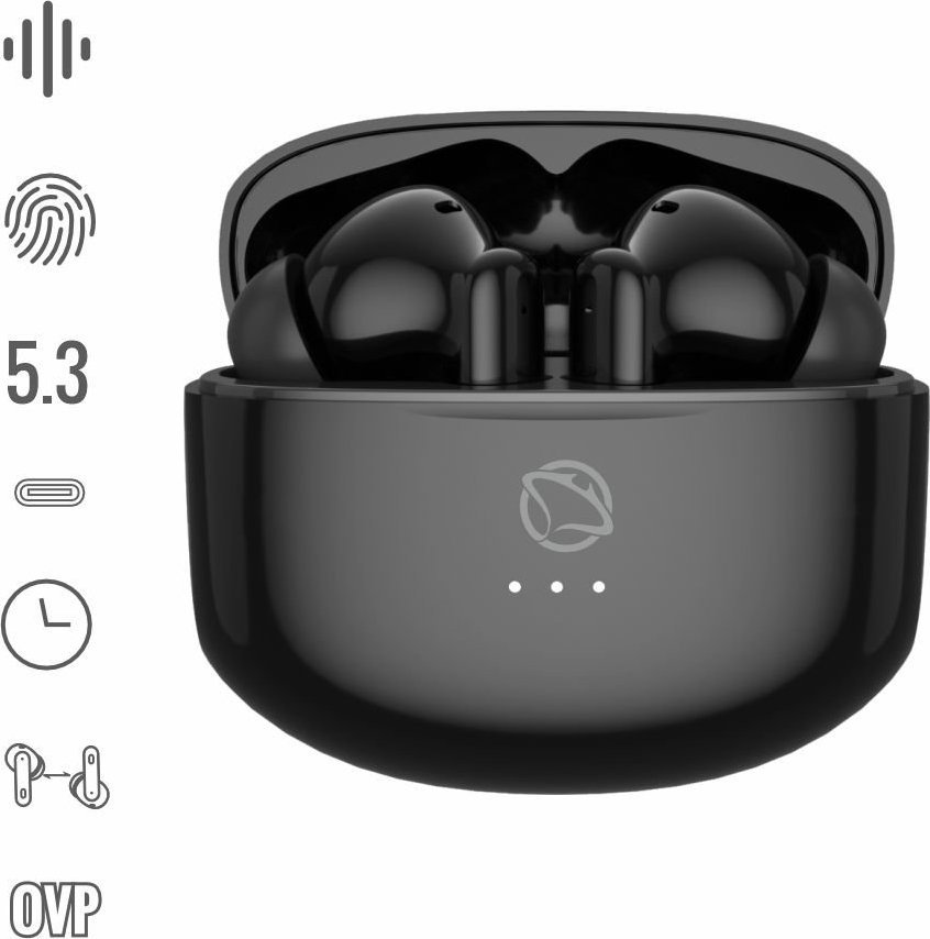 фото Навушники TWS Manta Rytmo Black (MTWS008B)
