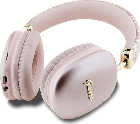фото Навушники без мікрофону Guess Metallic Script Logo Pink (GUBHK1GCTCSP)