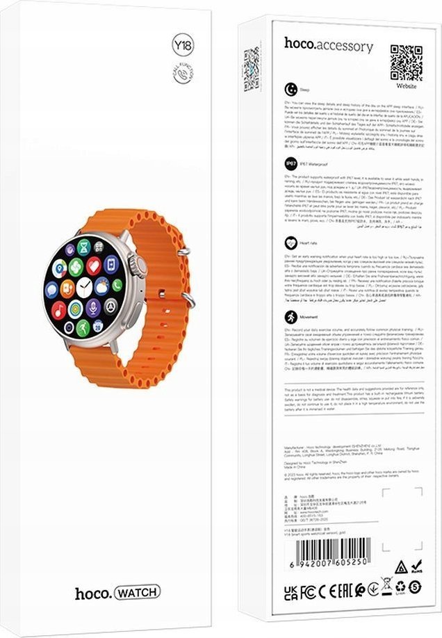 фото Смарт-годинник Hoco Y18 Gold