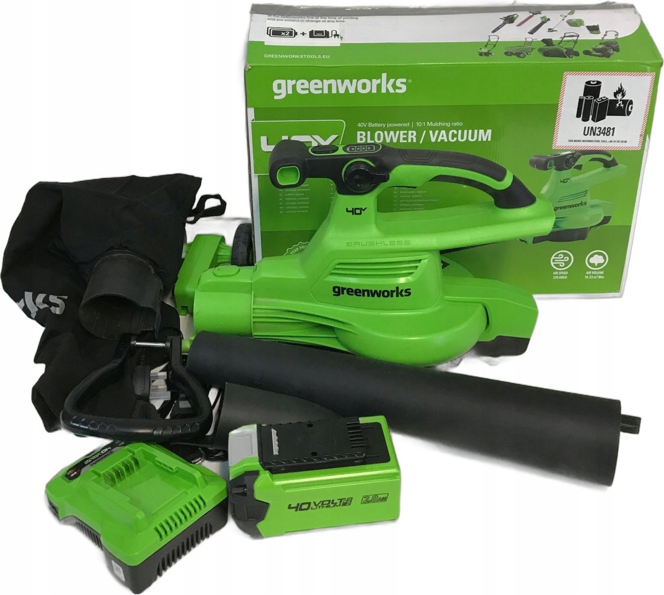 фото Садовий пилосос-повітродувка Greenworks GD40BVIIK (GR2406907UC)