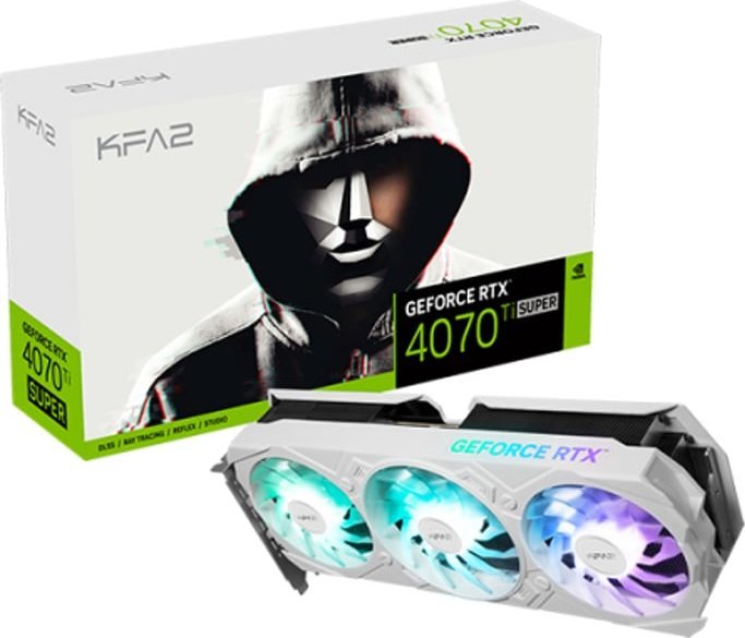 Karta graficzna KFA2 GeForce RTX 4070 Ti SUPER EX Gamer White 1-Click OC 16GB GDDR6X (47UZM6MD8KPK)