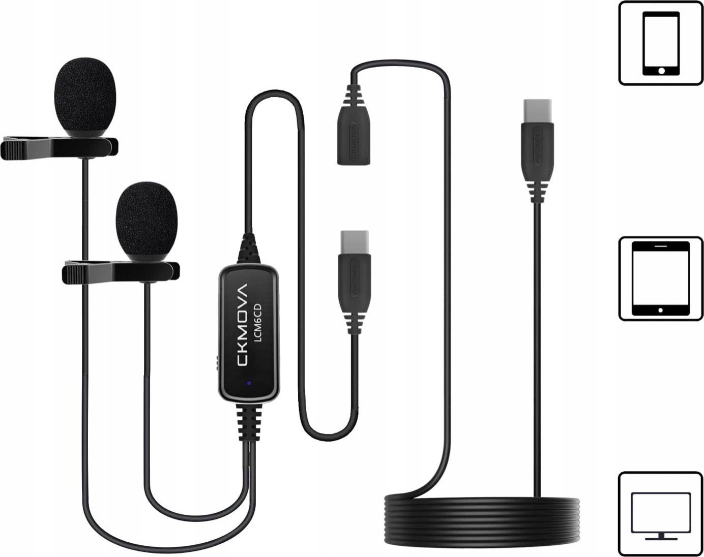 фото Мікрофон петличний/ для смартфона Ckmova LCM6CD