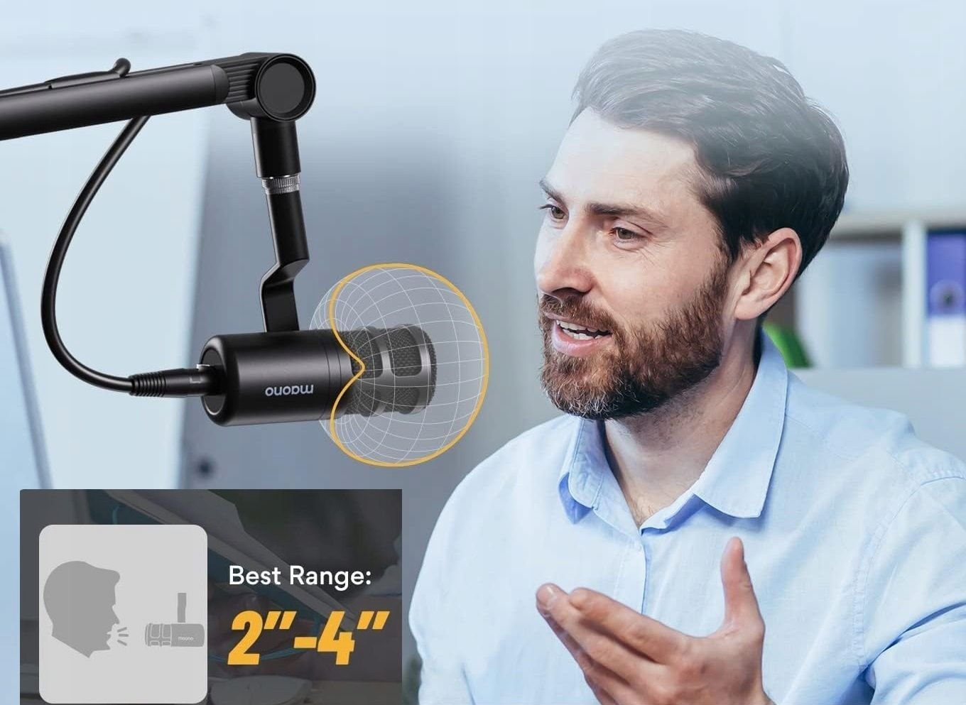 фото Мікрофон для стрімінгу, подкастів Maono PD100