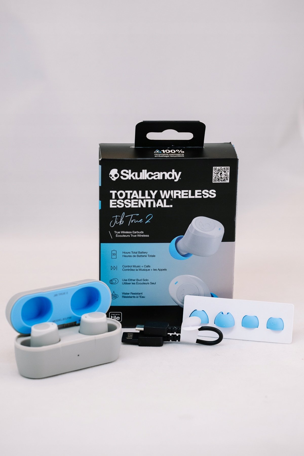 фото Навушники TWS SkullCandy JIB True 2 Light Grey/Blue (S1JTW-P948)