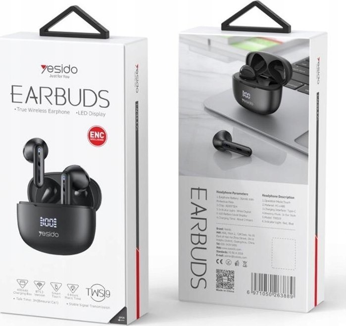 фото Навушники TWS Yesido TWS19 Black
