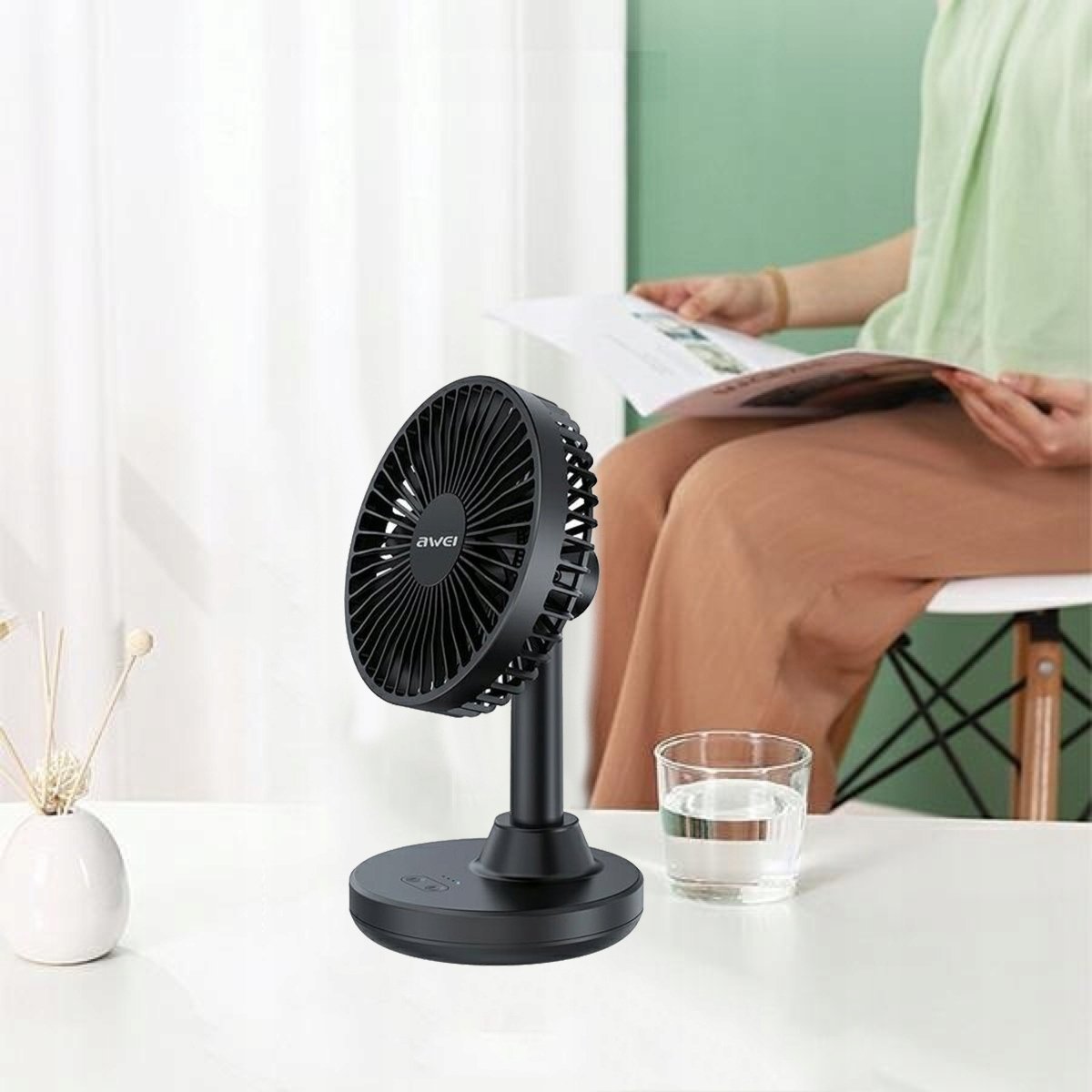фото Вентилятор настільний Awei Mini F29 Black