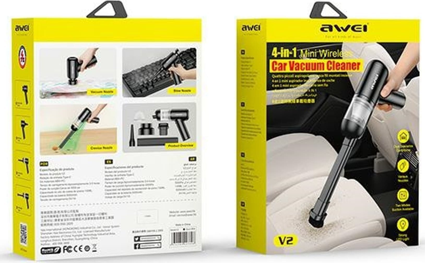 фото Автомобільний / ручний пилосос Awei Mini V2