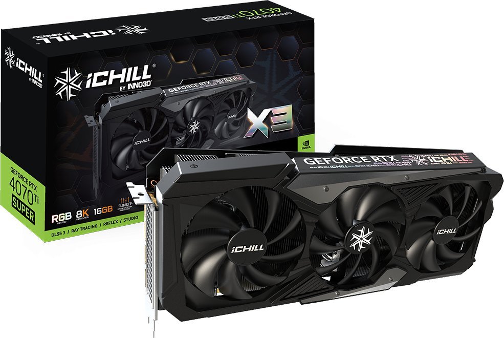 Karta graficzna Inno3D GeForce RTX 4070 Ti SUPER iCHILL X3 16GB GDDR6X (C407TS3-166XX-186148H)