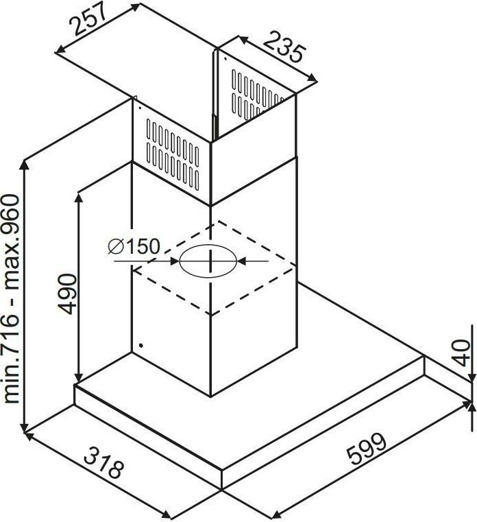 фото Витяжка Т-подібна Globalo Aventelio 60.1 H2H Black